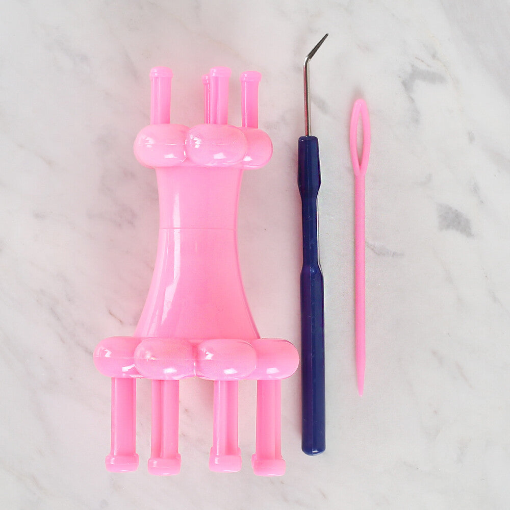 LOREN KÜÇÜK BOY SİLİNDİR ÖRGÜ APARATI PEMBE